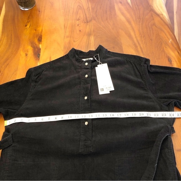 NWT Uniqlo Oversized Black Minimalist Casual Loose Fit Belted Long Sleeves. XS - Picture 10 of 16